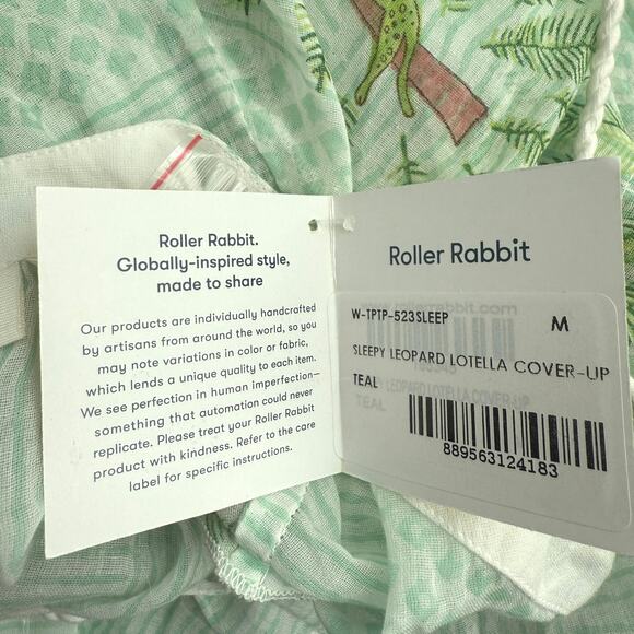 Roller Rabbit Sleepy Leopard Lotella Kurta Tunic Dress Sheer Cover Up NWT | M - Picture 7 of 11